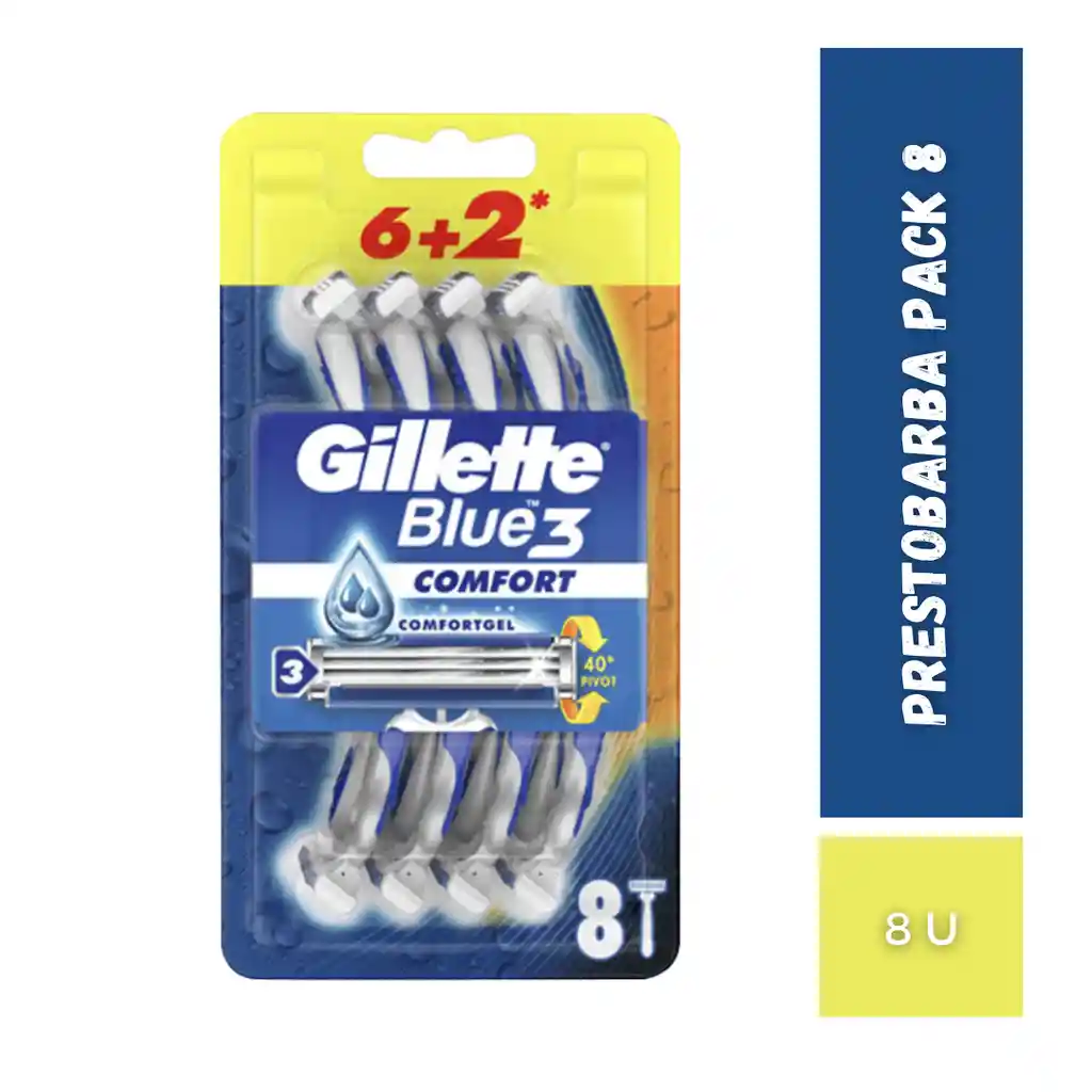 Prestobarba Gillete Blue 3 Comfort, 8u