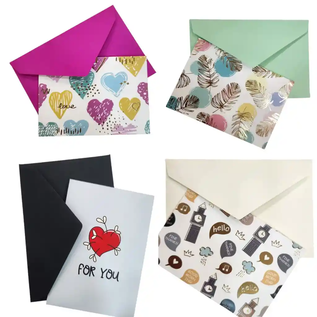 Sobres 7x10.5cm Mas Tarjeta Con Diseño