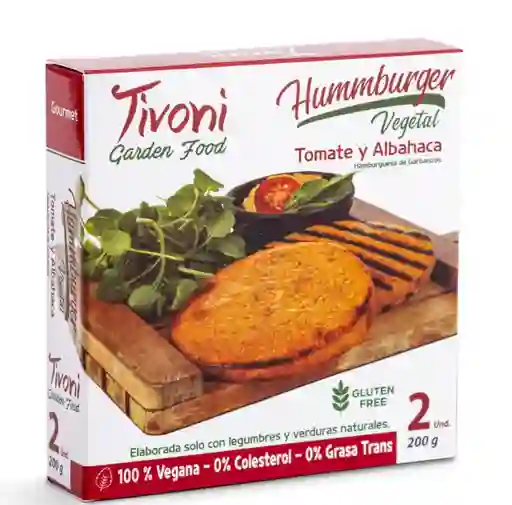 Hamburguesas Veganas Con Tomate Y Albahaca, Estuche 2x100 Grs. Tivoni