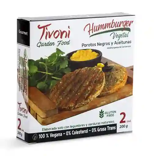 Hamburguesas Veganas Con Porotos Negros Y Aceitunas, Estuche 2x100 Grs. Tivoni