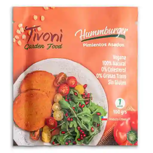 Hamburguesa Vegana Con Pimientos Asados, Sachet 1x100grs, Tivoni