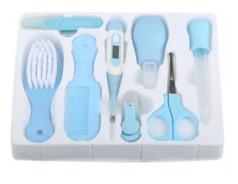 Kit Aseo Para Bebés Cepillo De Pelo Cortaúñas Nariz Limpia