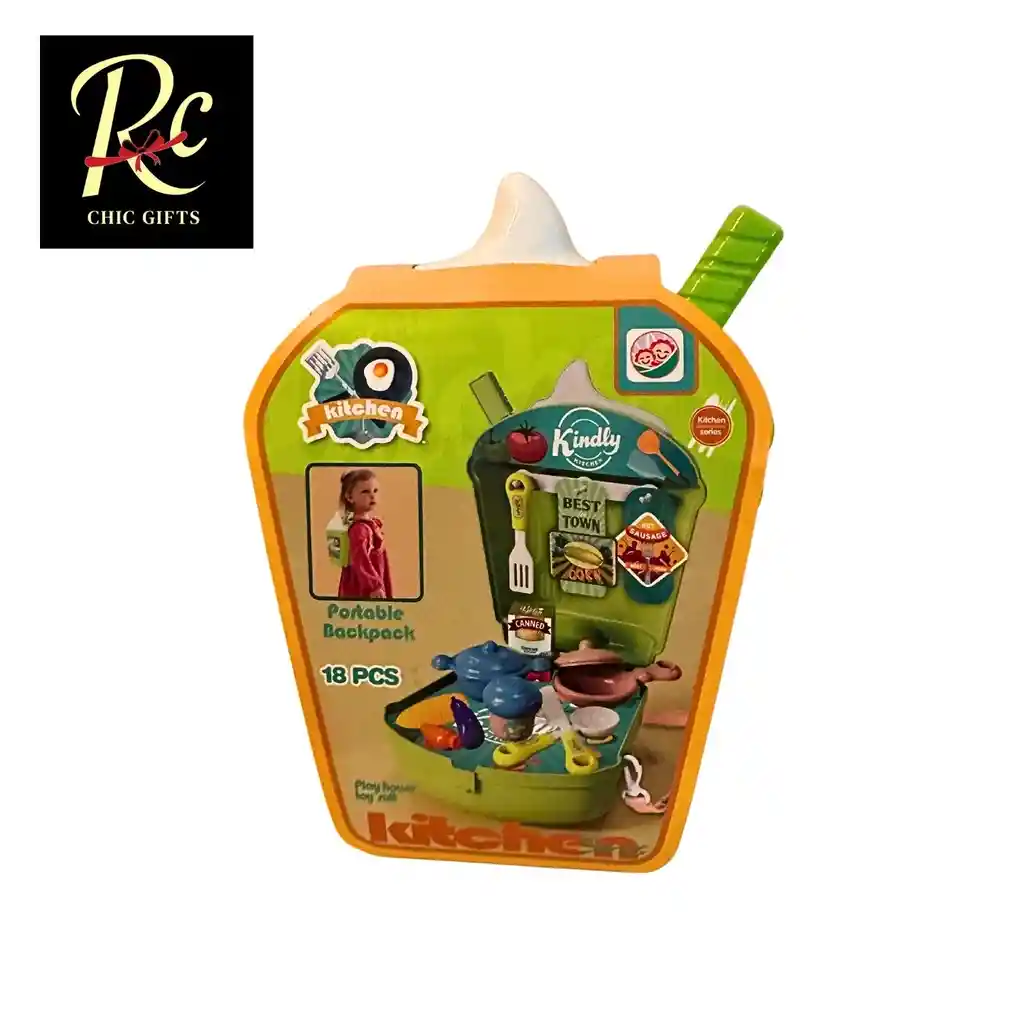 Set De Cocina Portátil Para Niñas (18 Pcs) - ¡aventura Culinaria En Mochila, Exclusivo Regalos Chic!