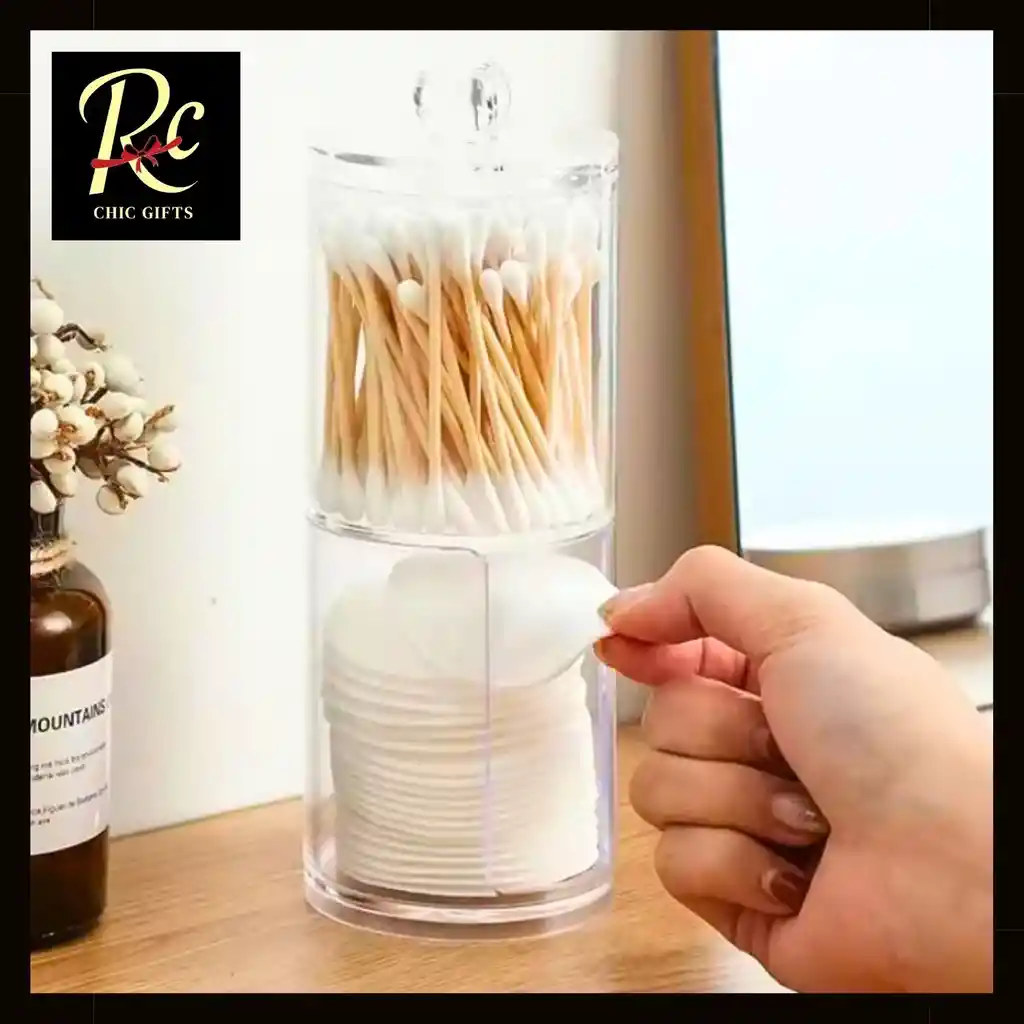 Set 2 Organizadores Acrílicos Transparentes (19x6.8cm) - ¡ideal Discos Y Cotonitos, Regalos Chic!