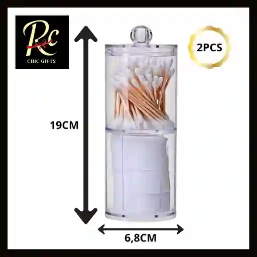 Set 2 Organizadores Acrílicos Transparentes (19x6.8cm) - ¡ideal Discos Y Cotonitos, Regalos Chic!