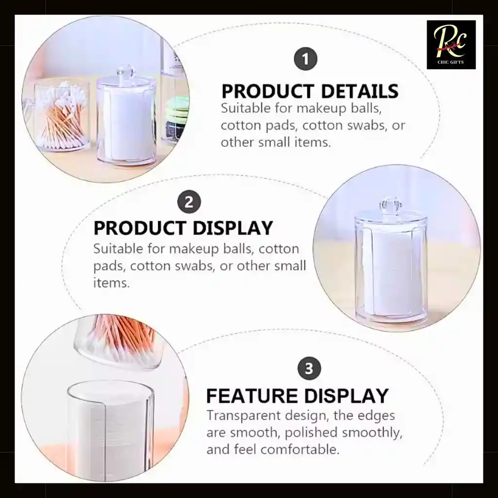 Set 2 Organizadores Acrílicos Transparentes (19x6.8cm) - ¡ideal Discos Y Cotonitos, Regalos Chic!