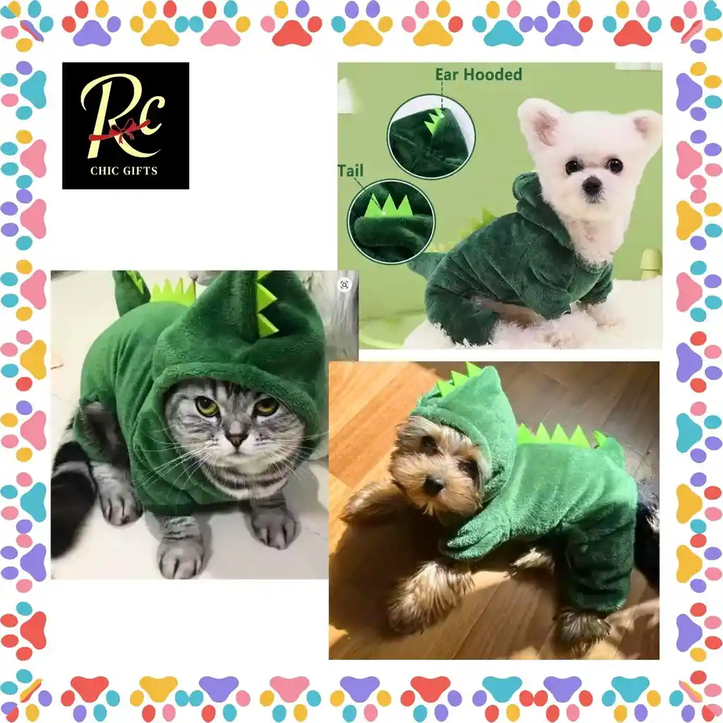 Traje De Dinosaurio Para Mascotas (talla S) - ¡disfraz Cálido Y Divertido, Exclusivo Regalos Chic!
