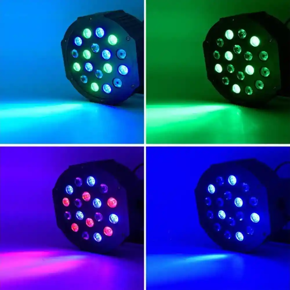 Luz Disco 18 Led Rgb Ritmico Automatico Con Control Remoto