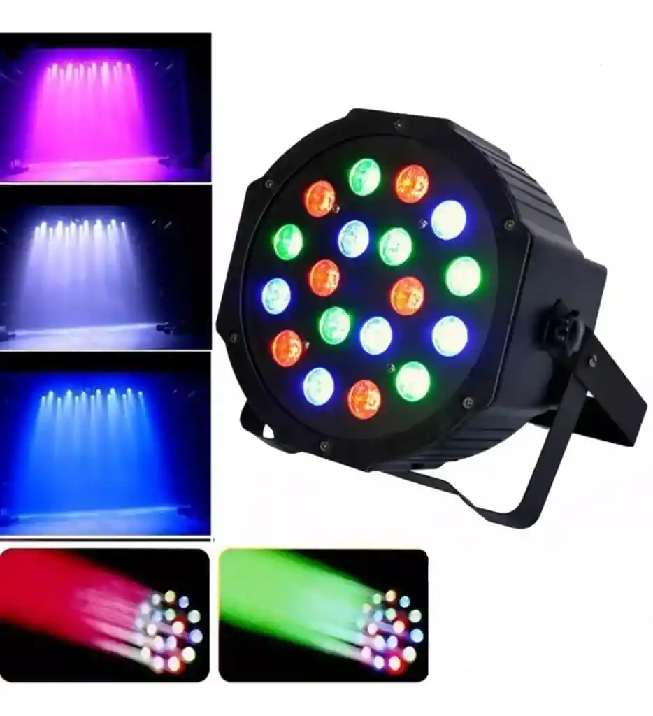 Luz Disco 18 Led Rgb Ritmico Automatico Con Control Remoto