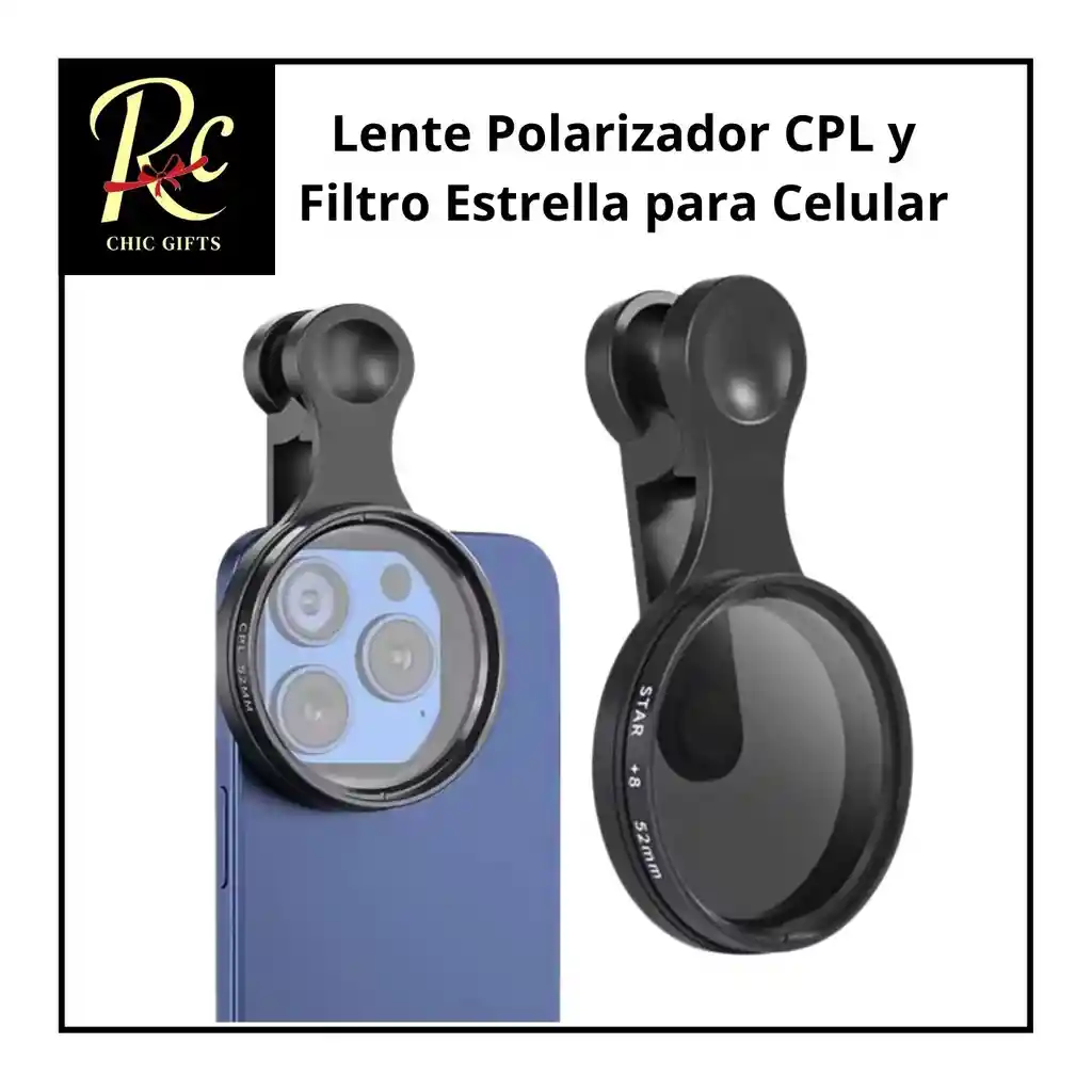 Lente Polarizador Cpl Y Filtro Estrella Para Celular | Fotografía Profesional | Regalos Chic