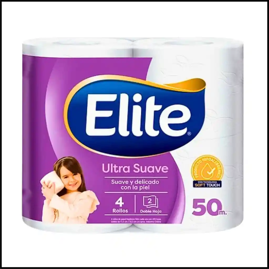 Confort Papel Higiénico Elite Ultra Suave Manga De 32 Rollos, Doble Hoja X4 Rollos | 50m
