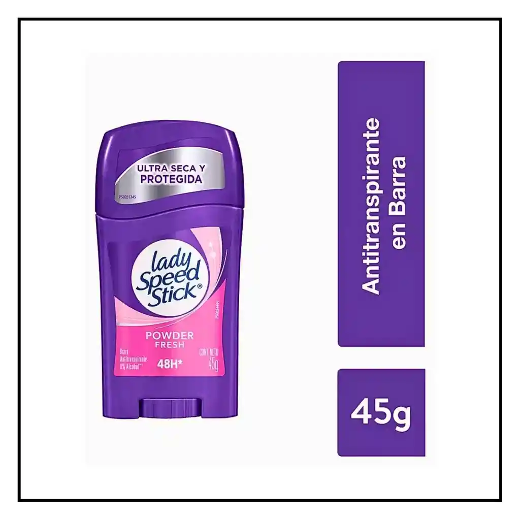 Desodorante Lady Speed Stick Powder Fresh Barra 45g | Ultra Seca 48h