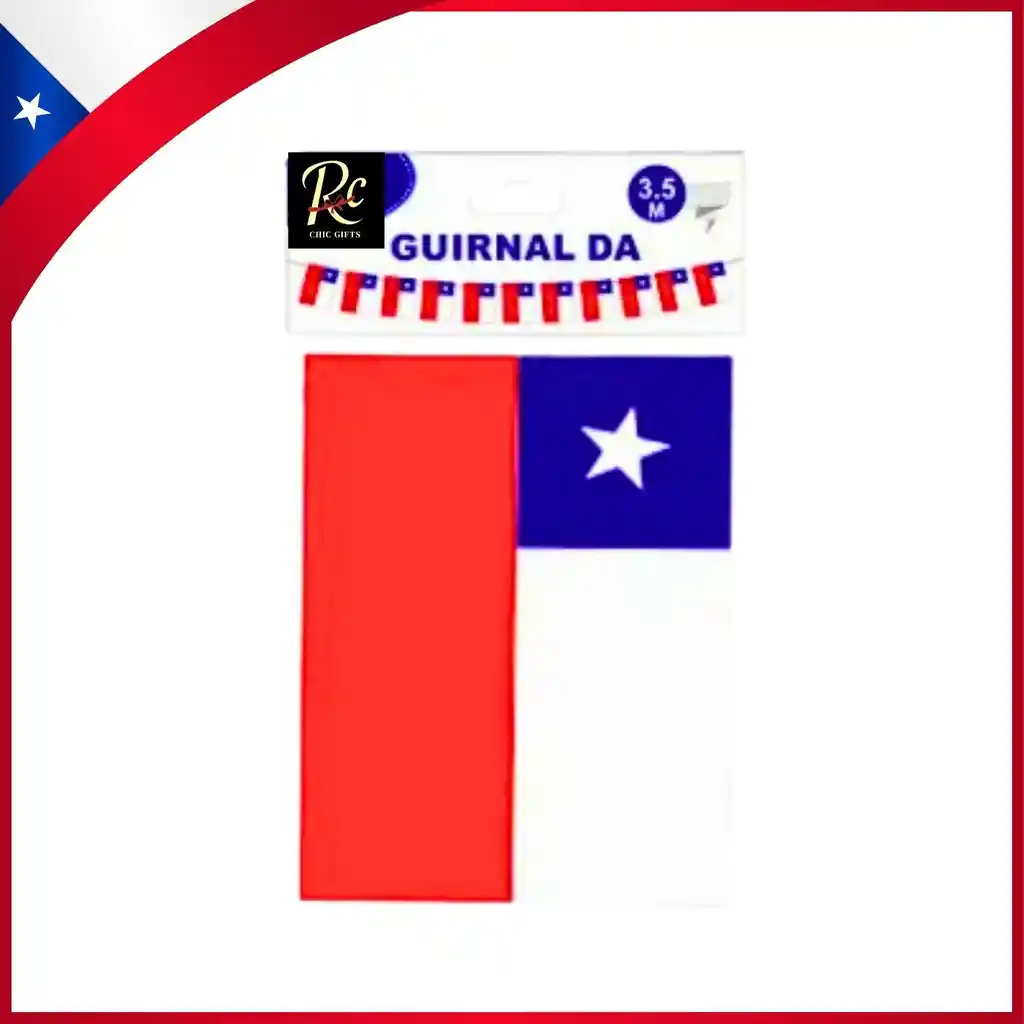 Guirnalda De Banderas De Chile 3.5 Metros - Regalos Chic