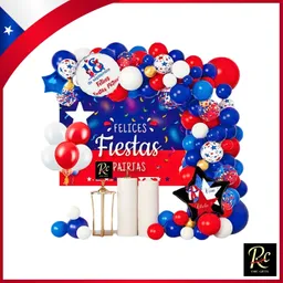 Set Exclusivo De Globos Fiestas Patrias Chile 97pcs Solo En Regalos Chic