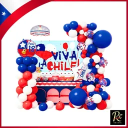 Set Exclusivo De Globos Fiestas Patrias Chile - Viva Chile 87pcs Solo En Regalos Chic