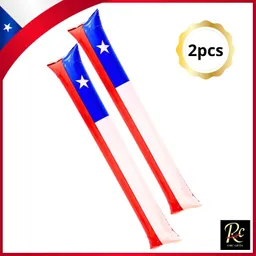 Barra Inflable Bandera De Chile - Fiestas Patrias 2pcs 10x60cm - Regalos Chic