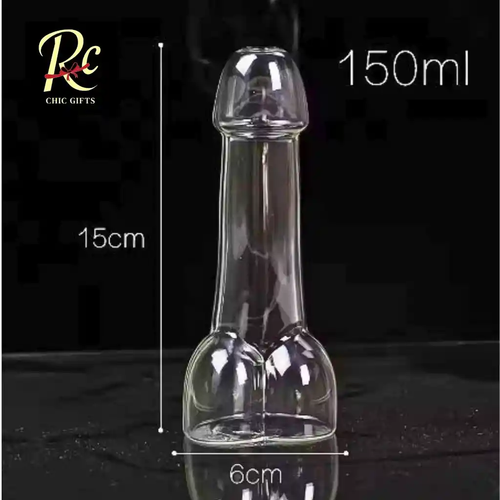 Copa De Vidrio En Forma De Pene 150ml | Vaso Novedoso Fiesta Adultos | Regalos Chic