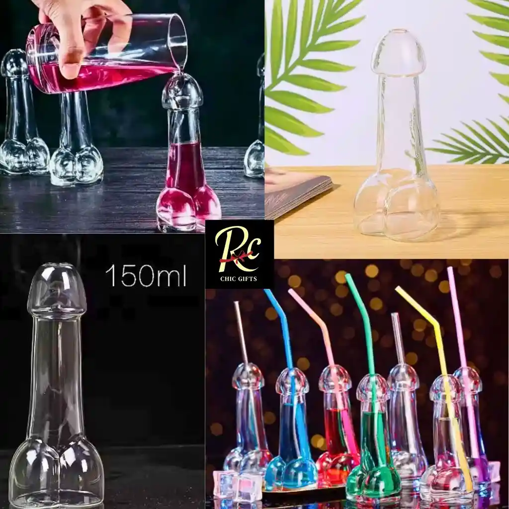 Copa De Vidrio En Forma De Pene 150ml | Vaso Novedoso Fiesta Adultos | Regalos Chic