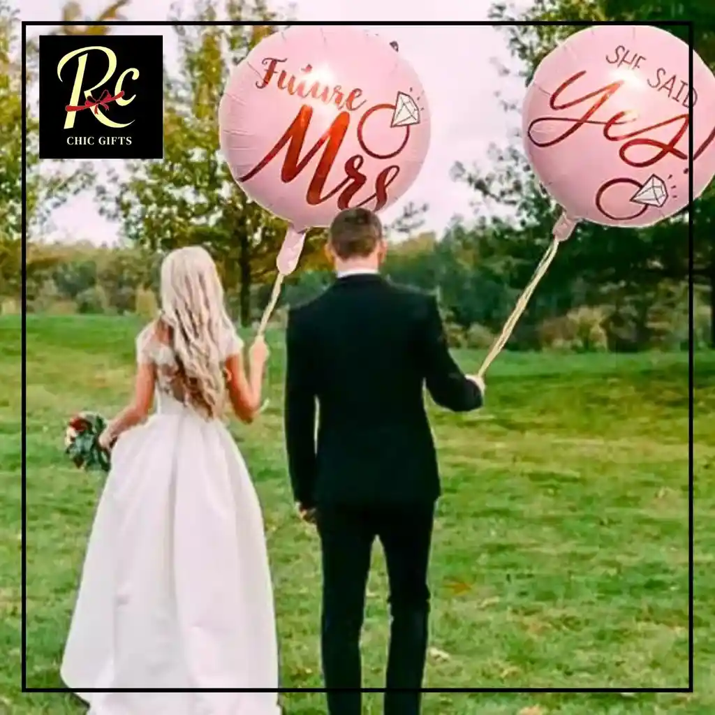 Set 2 Globos Despedida Soltera Future Mrs & She Said Yes! | Decoración Matrimonio | Regalos Chic