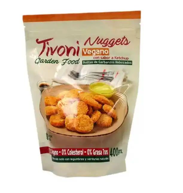 Nuggets Con Sabor A Ketchup Vegano Tivoni 400 Grs