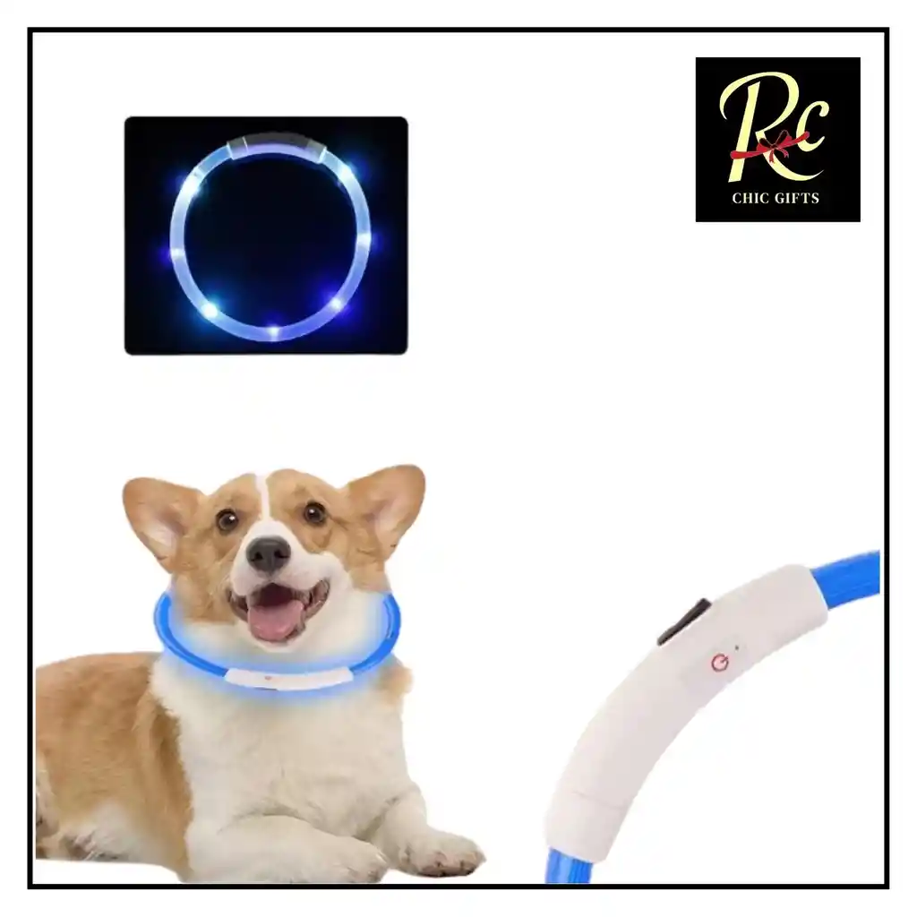 Collar Usb Camuflaje Led Azul Para Perros | Brillante, Impermeable Y Recargable | ¡seguridad Nocturna Y Estilo Para Tu Mascota En Chile!
