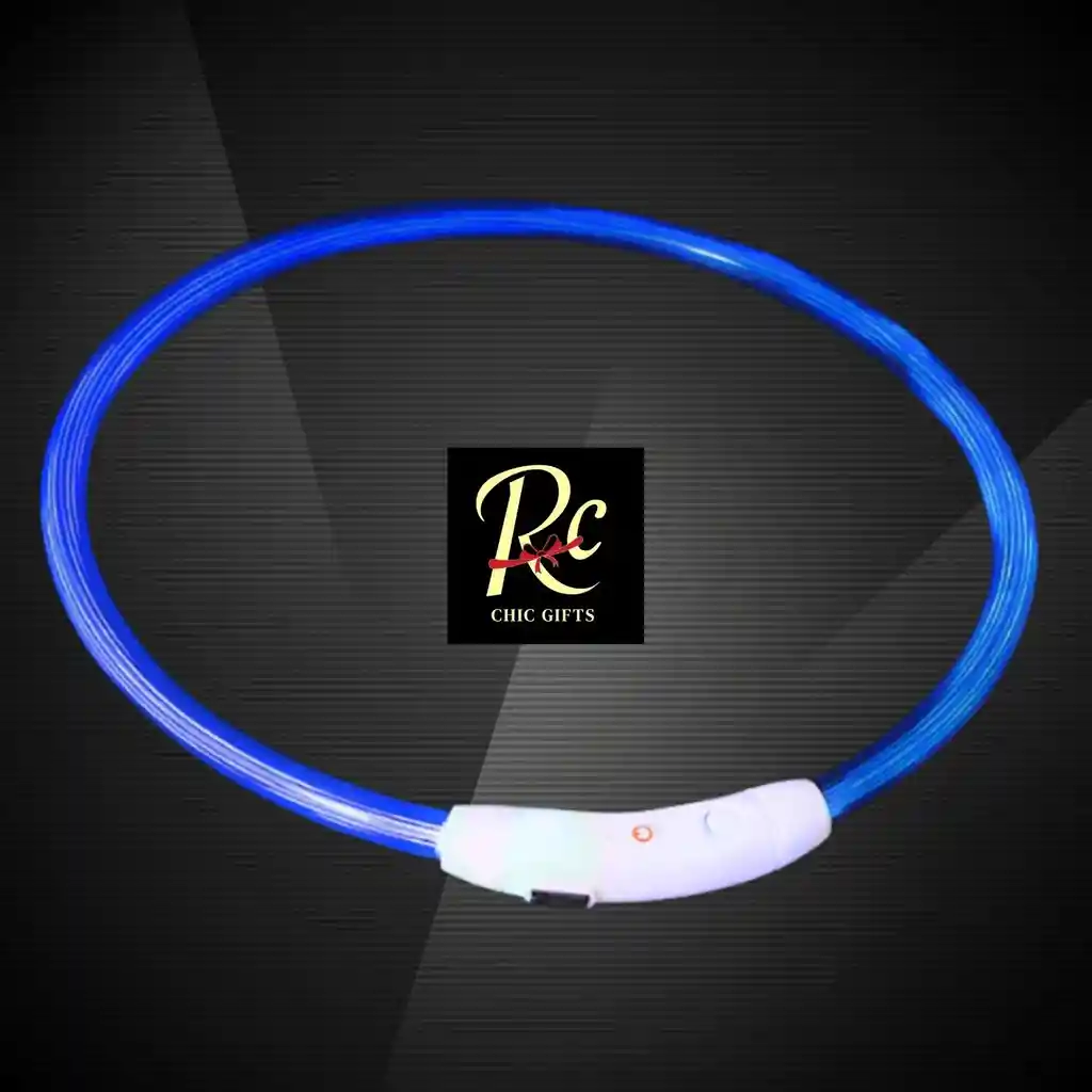 Collar Usb Camuflaje Led Azul Para Perros | Brillante, Impermeable Y Recargable | ¡seguridad Nocturna Y Estilo Para Tu Mascota En Chile!