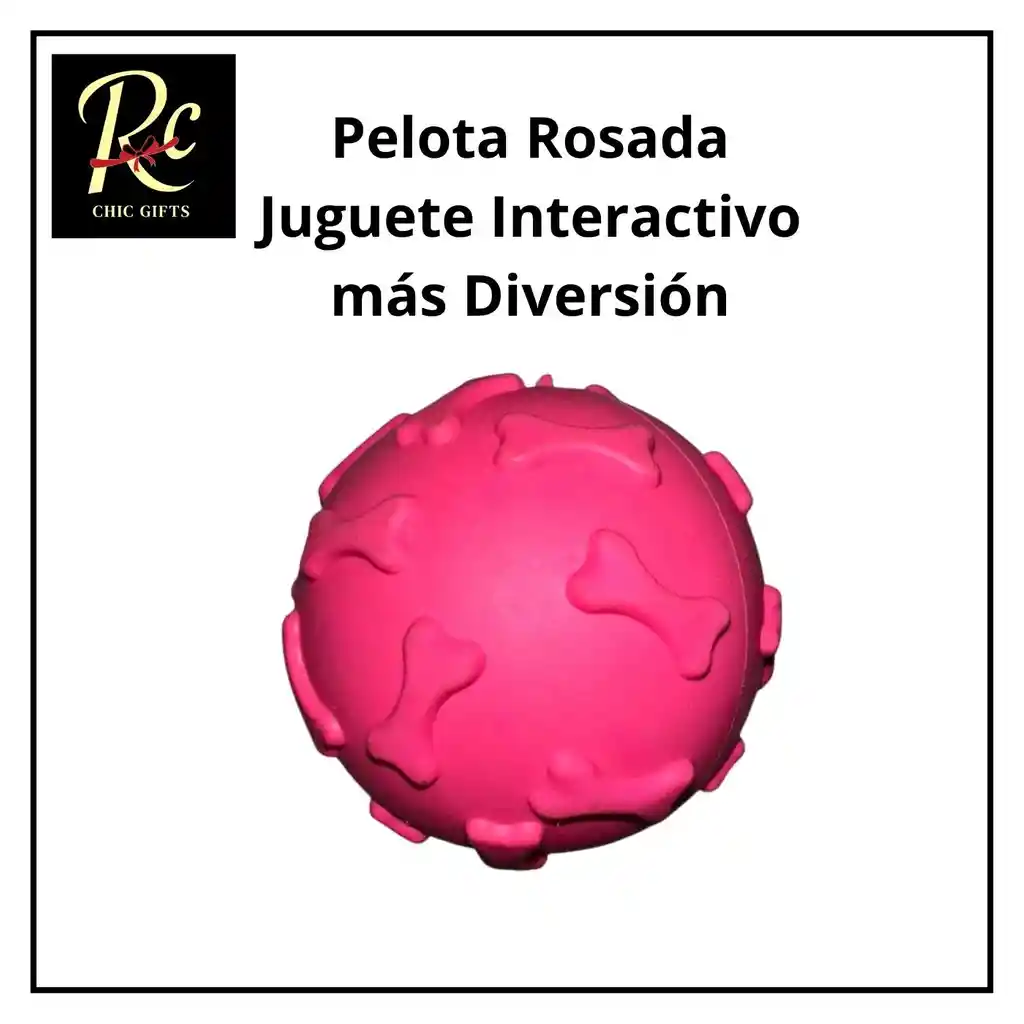 Pelota Rosada Juguete Interactivo Para Perros | Resistente, Sonajero | ¡diversión Asegurada Y Salud Dental! Regalos Chic