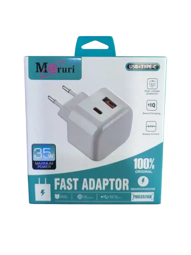 Cargador Certificado Usb+tipo C 35w
