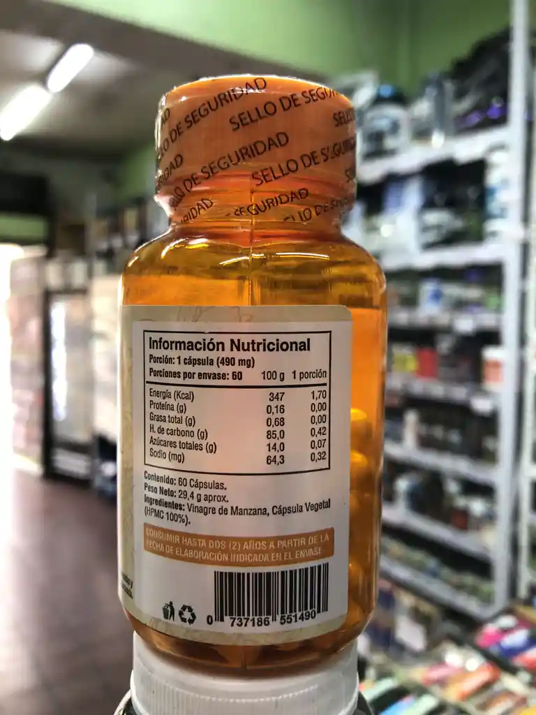 Vinagre De Manzana 500mg 60 Caps Fuente Vital