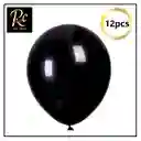 Globos Negros De 23cm (12 Pzs) | Látex Premium Para Fiestas "regalos Chic