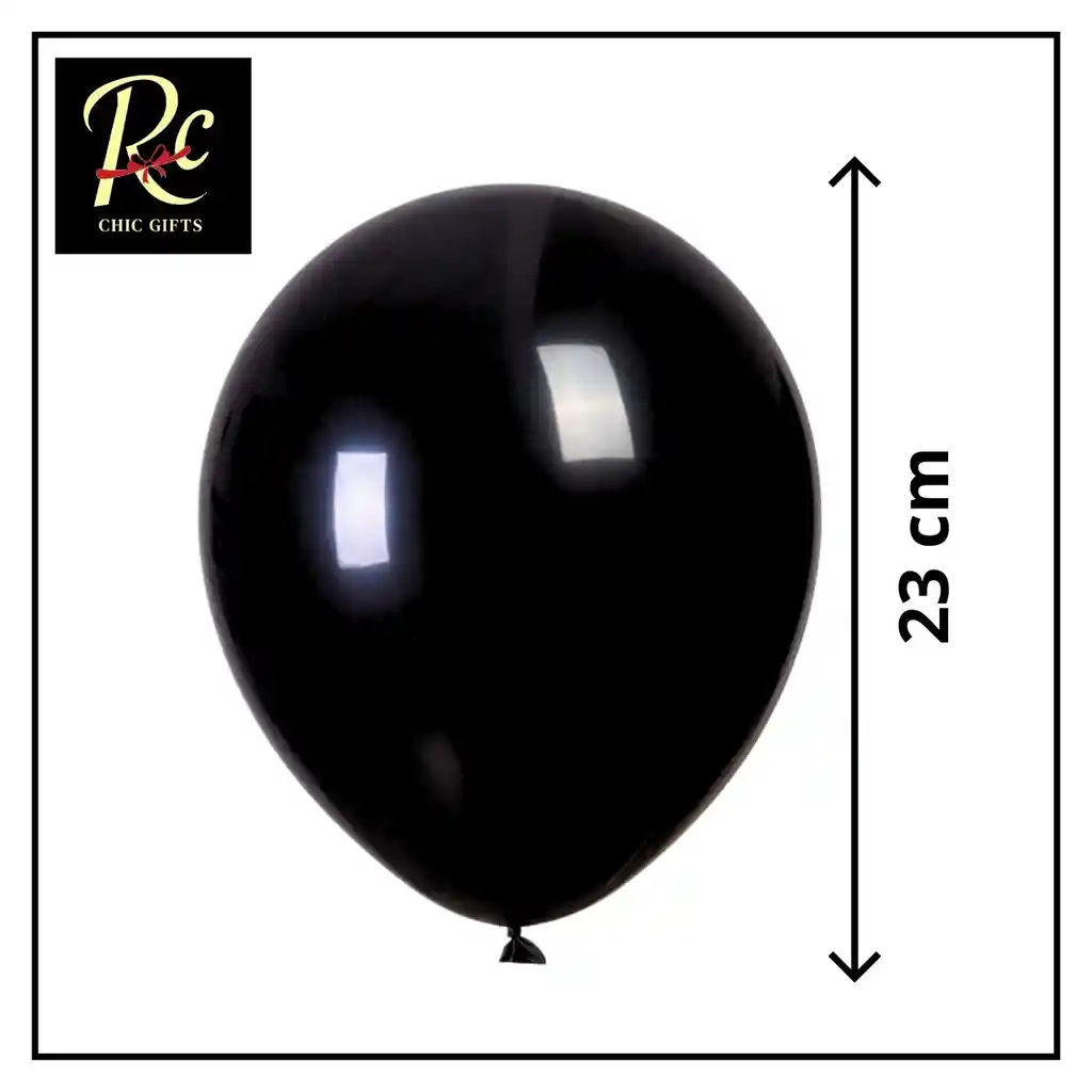 Globos Negros De 23cm (12 Pzs) | Látex Premium Para Fiestas "regalos Chic