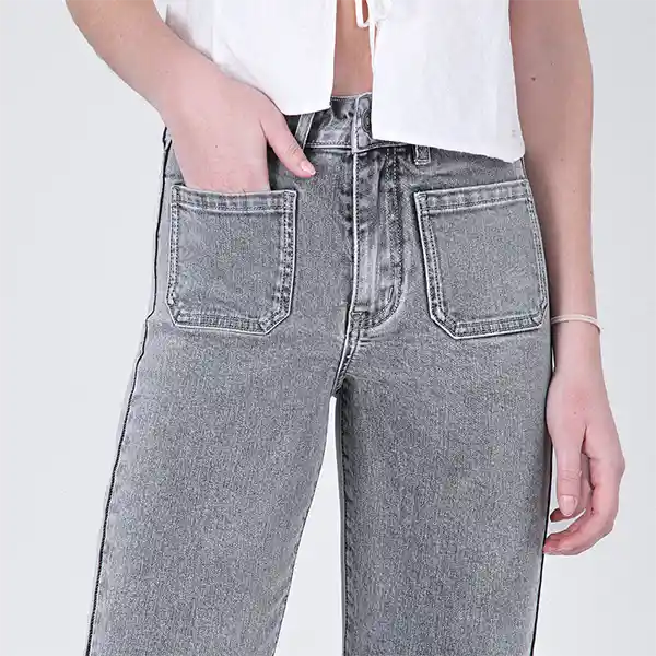 Pantalón Flare R Gris 44 Mujer Raindoor
