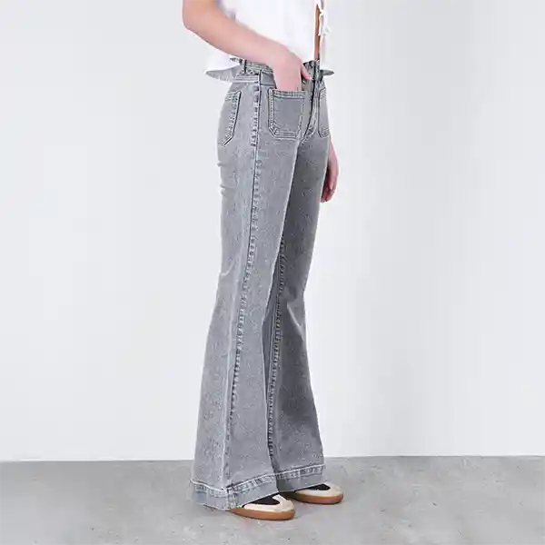 Pantalón Flare R Gris 44 Mujer Raindoor