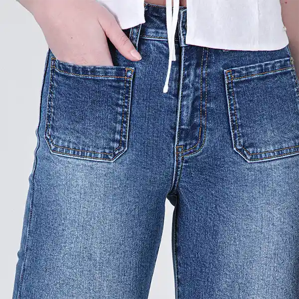 Pantalón Flare R Azul 40 Mujer Raindoor