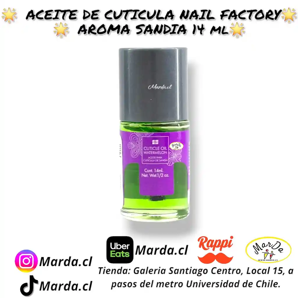Aceite De Cuticulas Nail Factory Aroma Sandia 14 Ml