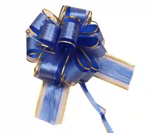 Lazo Grande Azul Con Diseño (1 Unidad)