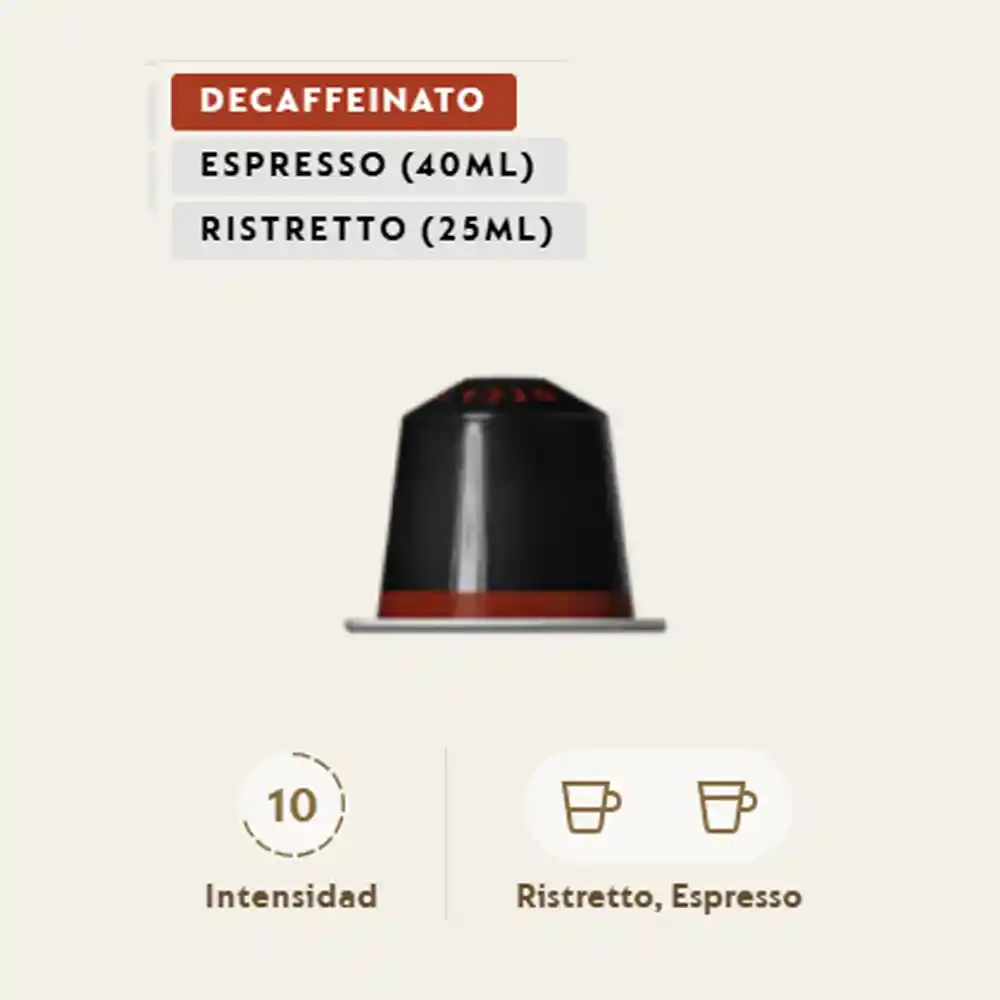 Nespresso Café Cápsula Ispirazione Ristretto Decaffeinato