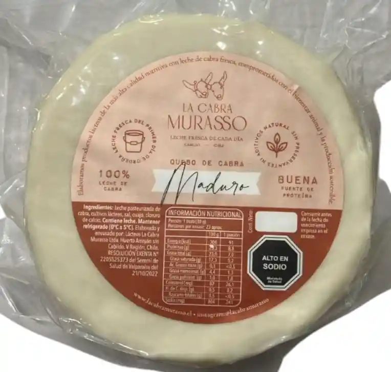 Queso De Cabra Maduro Redondo 450g La Cabra Murasso
