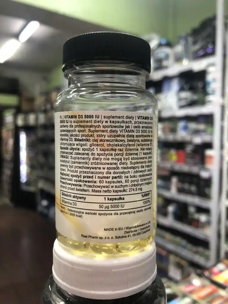 Vitamina D3 5000 Ui 60 Caps Real Pharm