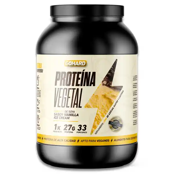 Proteina Gohard Vegetal Soya Gohard 1kg Sabor Vainilla Ice Cream