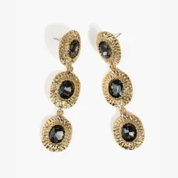 Aros Piedras Ovaladas Dorado