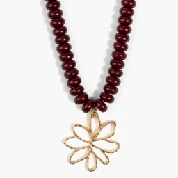 Collar Flor Burdeo