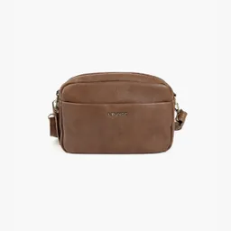 Cartera Bandolera Doble Cierre Café