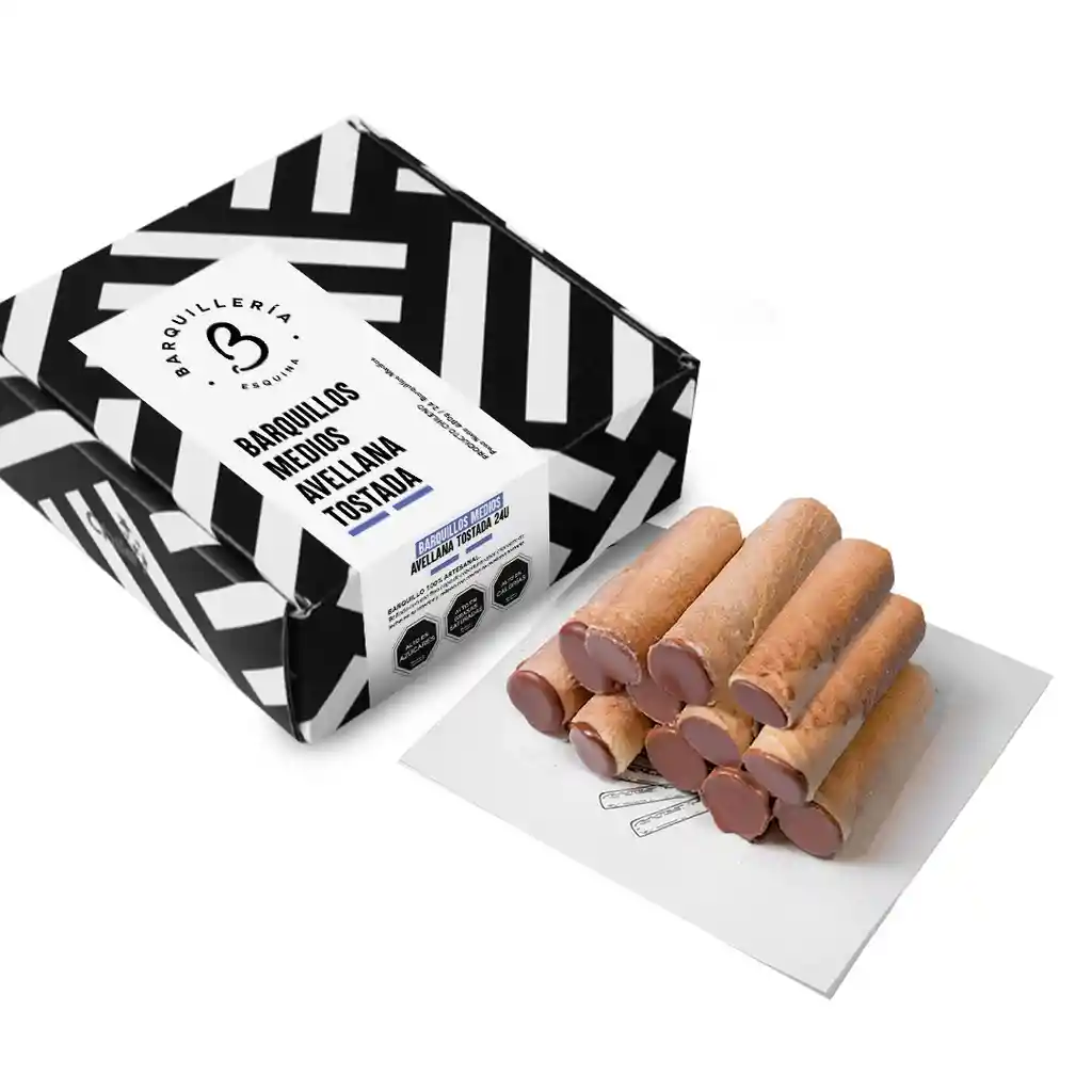 Barquillos Medios Avellana Tostada Caja De 24u