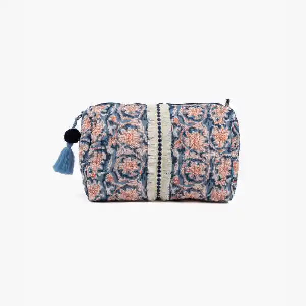 Cosmetiquero Algodón Estampado Azul