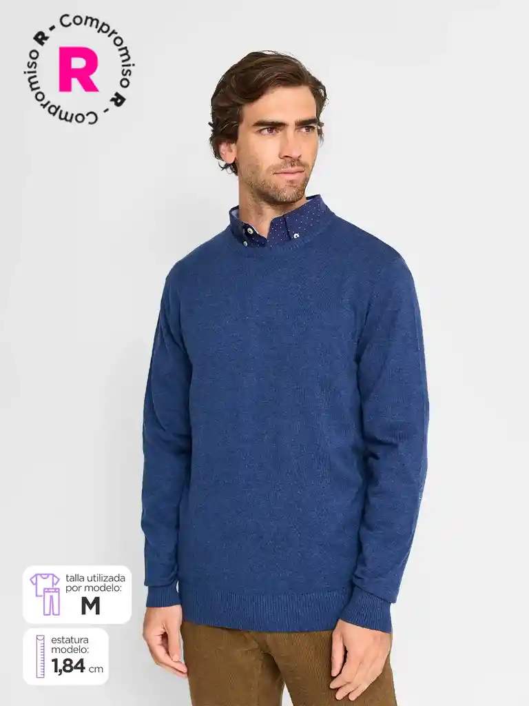 Sweater Kenneth Stevens Cneck Ks Ss25 Navy M