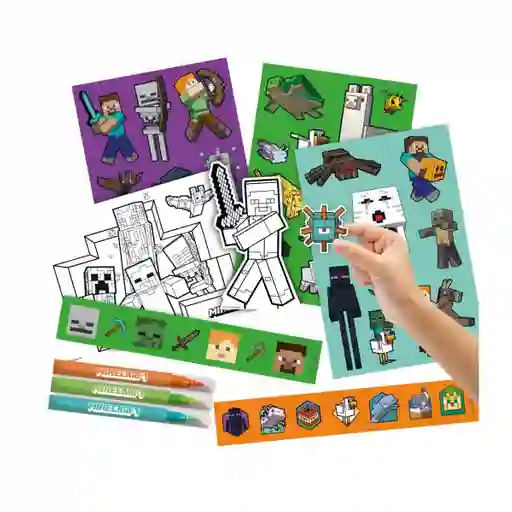 Set De Actividades Con Stickers De Minecraft