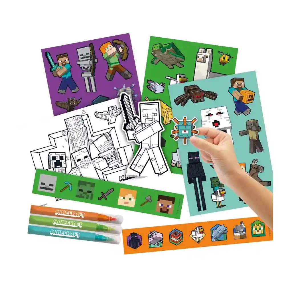 Set De Actividades Con Stickers De Minecraft