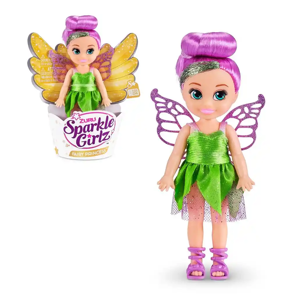 Muñeca 12 Cms Hada Sparkle Girlz De Zuru - Morada
