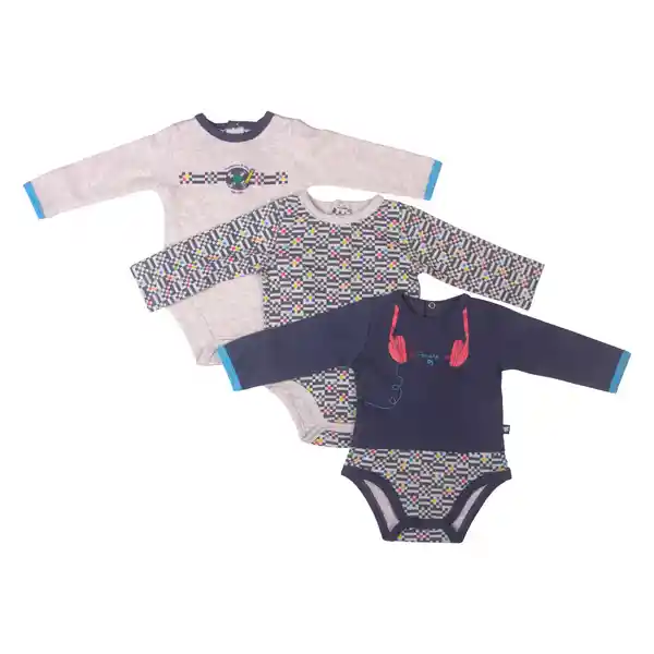 Set 3 Pzas Body Niño Multicolor Pillin 12 M